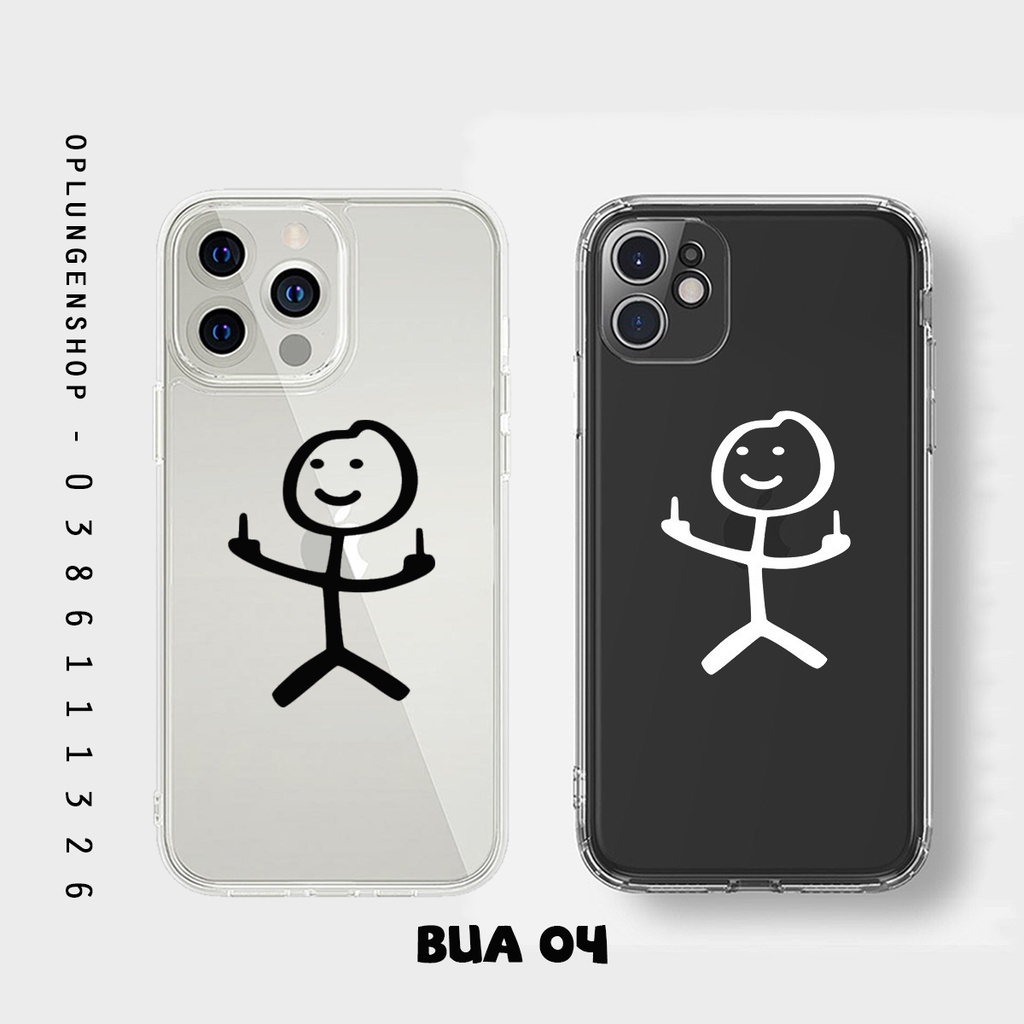 Ốp lưng dẻo trong mẫu họa tiết bựaa siêu dễ thương