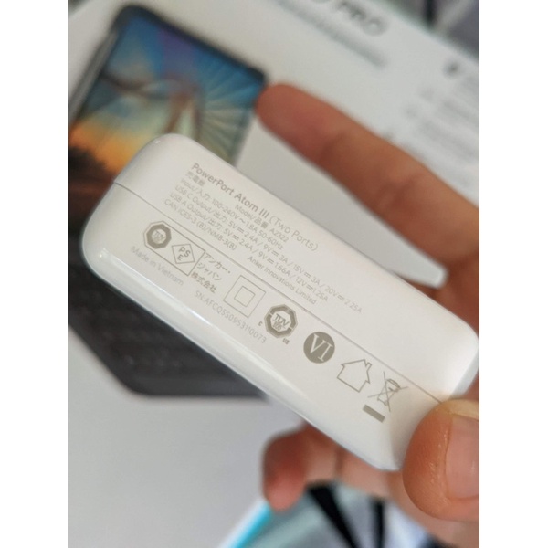 Cốc sạc nhanh Anker Atom III 60w a2322 2 cổng 1 cổng PD  45w và 1 cổng usb A 15w likenew fullbox