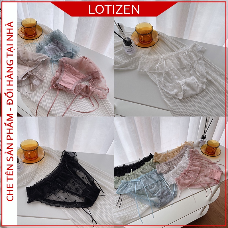 Quần lót nữ thun lạnh phối ren lưới thoáng khí 357