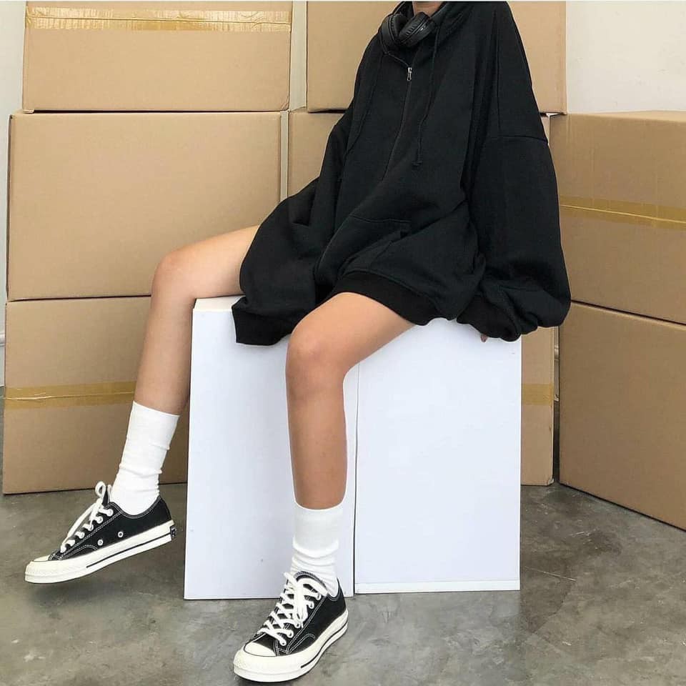 Áo khoác nữ hoodie nỉ trơn from rộng unisex mặc đôi đẹp giá rẻ G052 | BigBuy360 - bigbuy360.vn