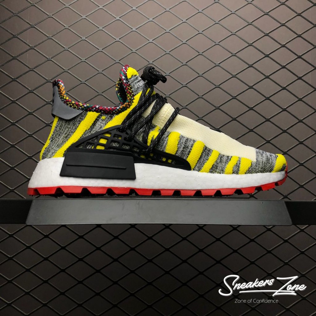 𝐑ẻ 𝐓Ế𝐓 (FREE SHIP + HỘP + QUÀ) Giày thể thao NMD Human Race Solar HU 3MPOW3R 1N5P1RE vàng xám đế đỏ ^ ; ོ , . :