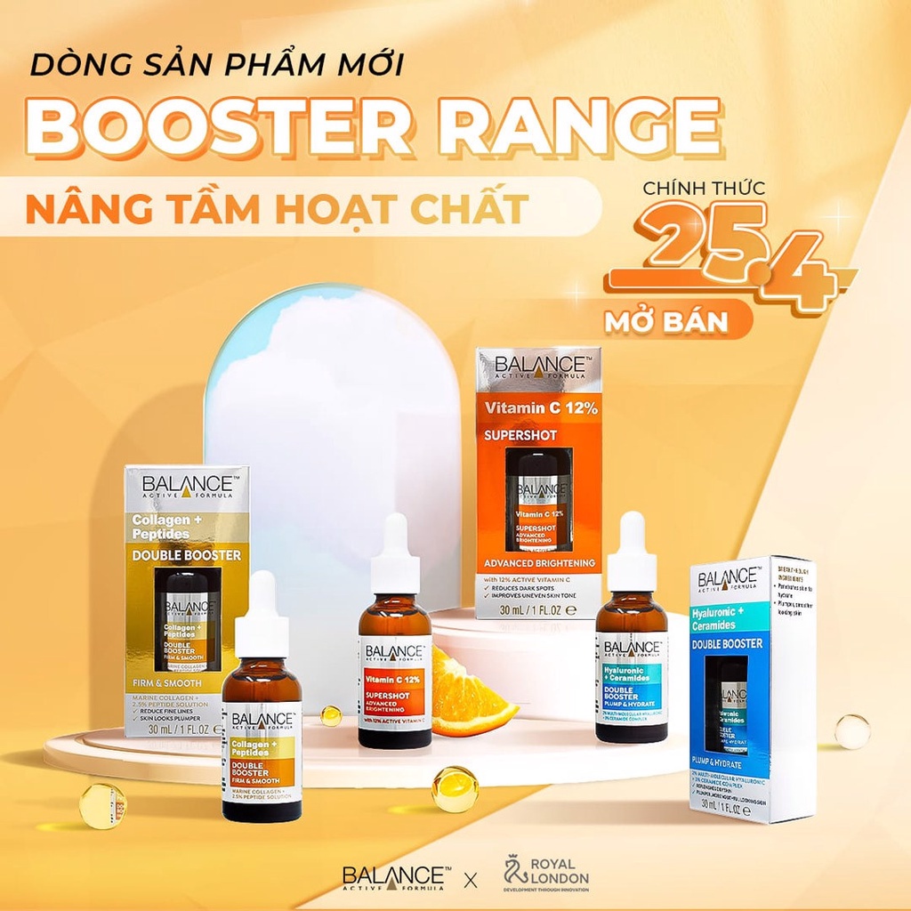 Tinh chất sáng da, mờ thâm Balance Active Formula 12% Vitamin C Supershot 30ML