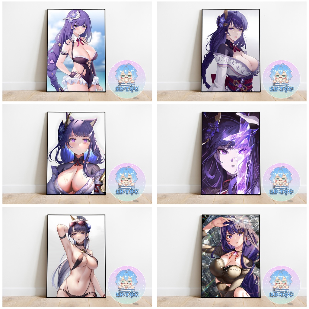 TRANH POSTER A3 RAIDEN SHOGUN GENSHIN IMPACT (9) CHẤT LIỆU GIẤY CAO CẤP - 2D TỘC SHOP