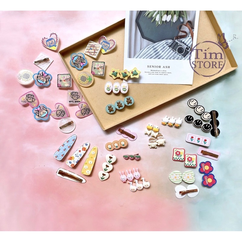Kẹp tóc mái nữ phong cách hàn quốc cute dễ thương nhiều mẫu TIMSTORE