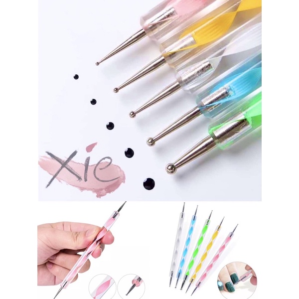 SET CỌ BÚT CHẤM BI 5 CÂY ( ĐỦ SIZE ) - XIE dụng cụ mi&nail❤️
