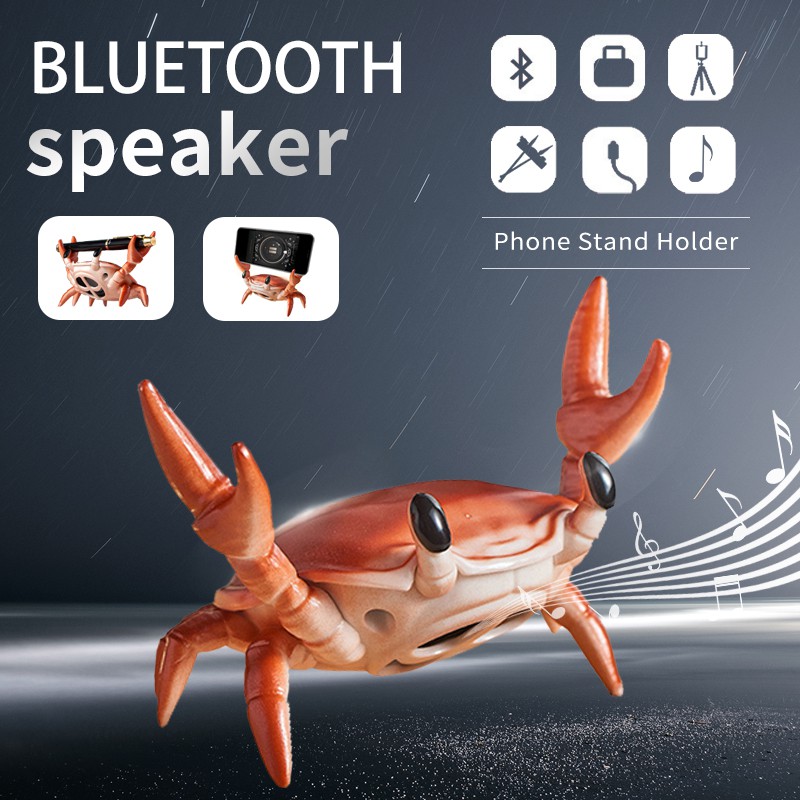 Loa Bluetooth Không Dây Hình Con Cua Có Giá Đỡ Xoay 360 Độ Chất Lượng Cao