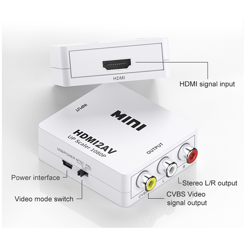 Bộ Chuyển Đổi Hdmi Ke Rca Av / Cvbs Hd 1080p Sang Rca Mini Hdmi2Av Chất Lượng Cao