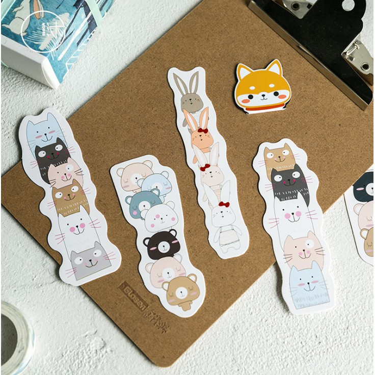 Bộ 30 Đánh Dấu Sách Bookmark Thú Cưng Siêu Cute