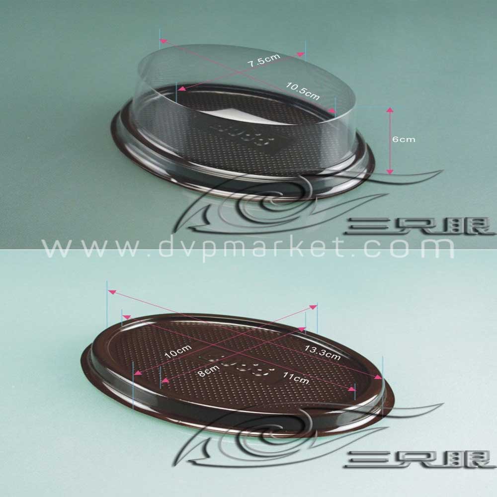 Hộp nhựa đựng bánh hình oval F71