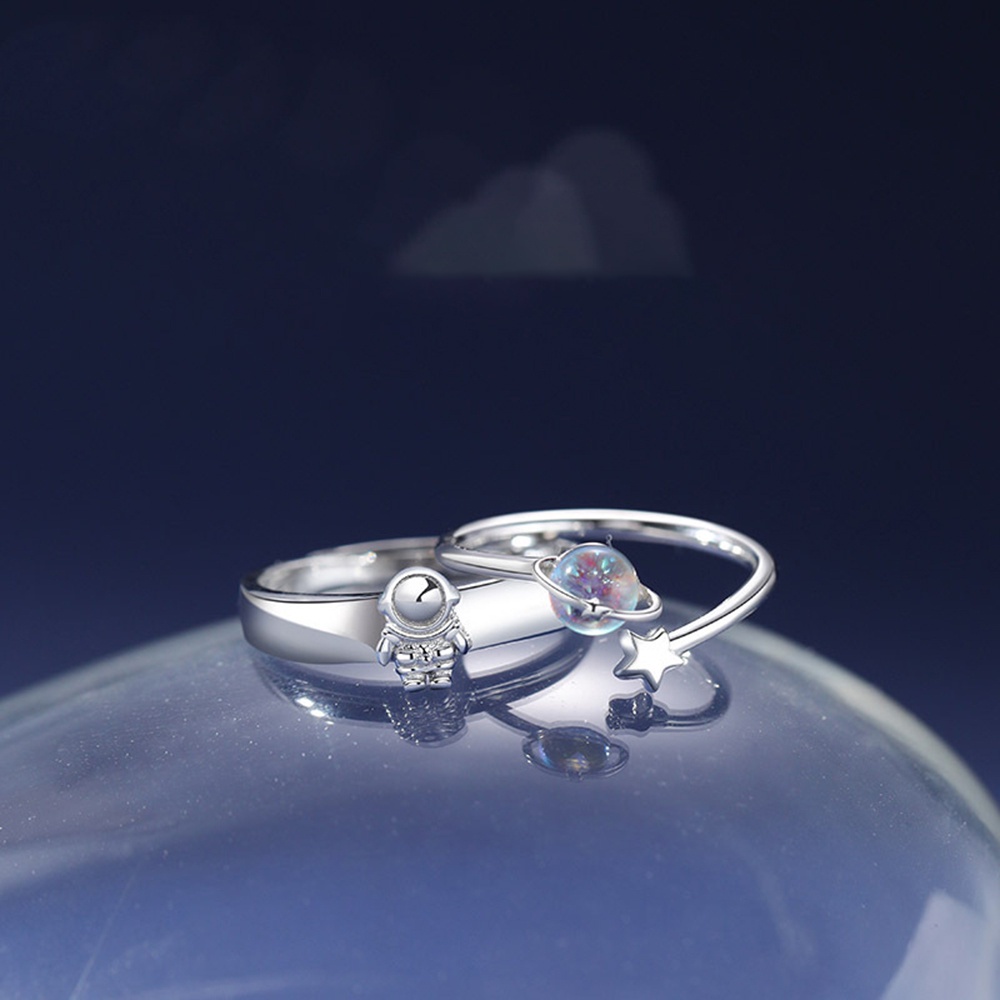 Nhẫn Họa Tiết Hành Tinh Ngôi Sao Phong Cách Hiphop Sang Trọng Có Thể Điều Chỉnh Dành Cho Cặp Đôi