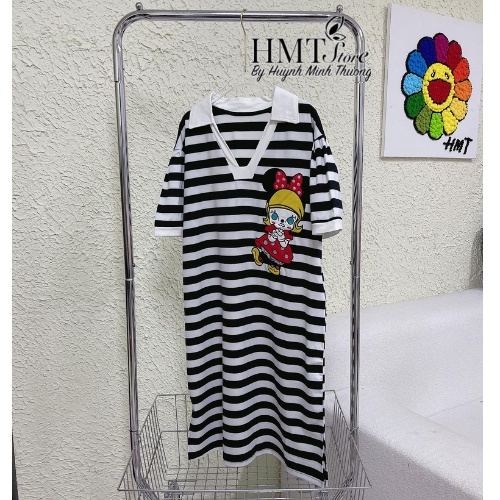 Đầm thun sọc cô bé