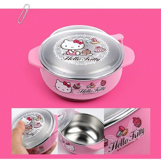 Bát inox có nắp đậy Lock&Lock LKT479 Hello Kitty Lace 131 x 105 x 55 mm