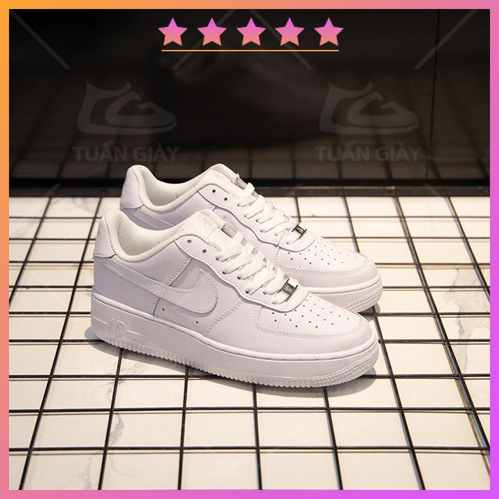 Giày AF1 chất liệu da miếng kiểu dáng Sneaker phối đồ trẻ trung năng động