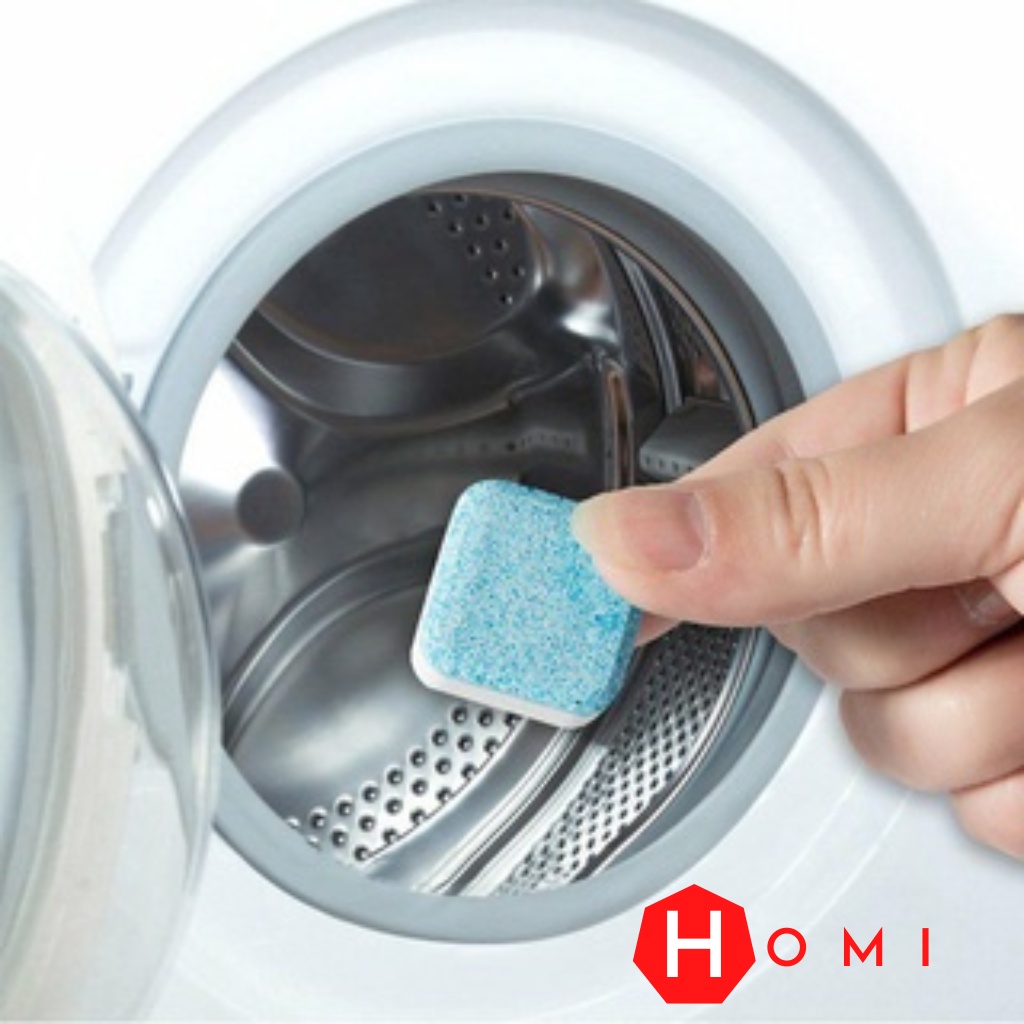 Viên tẩy lồng máy giặt [HỘP 12 VIÊN] - Bột vệ sinh lồng máy giặt, Sủi sạch vi khuẩn, Tẩy sạch cặn bẩn máy giặt quần áo