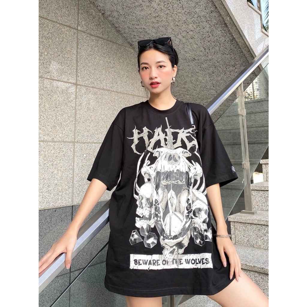 Áo thun Hades Skull Wolf local brand unisex - Áo phông nam nữ tay lỡ, form rộng wearzone