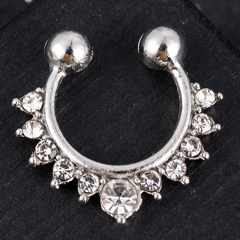 1 Khuyên Mũi Bằng Hợp Kim 3 Màu Không Xỏ Lỗ