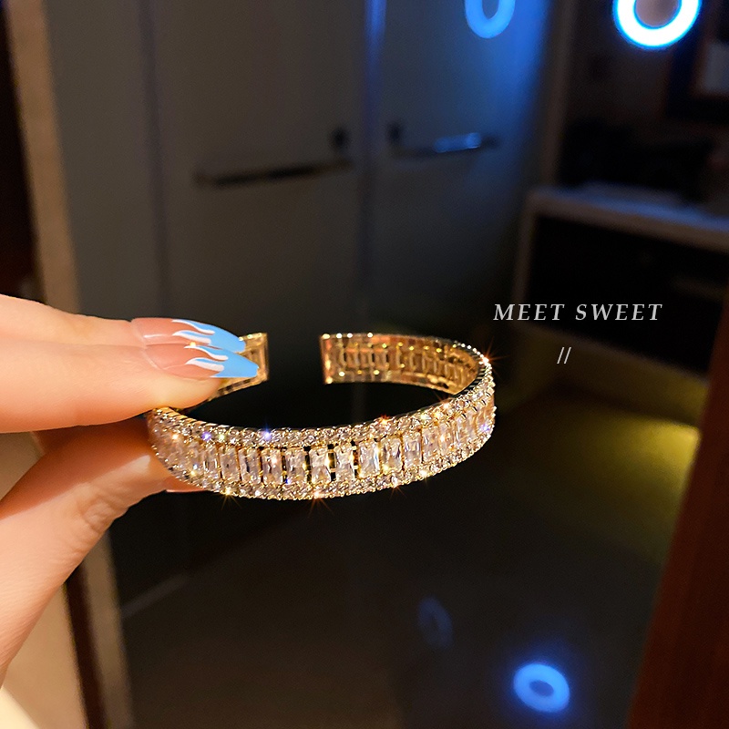 Vòng Tay Hở Đính Đá Zircon Thời Trang Đơn Giản Phong Cách Hàn Quốc | BigBuy360 - bigbuy360.vn