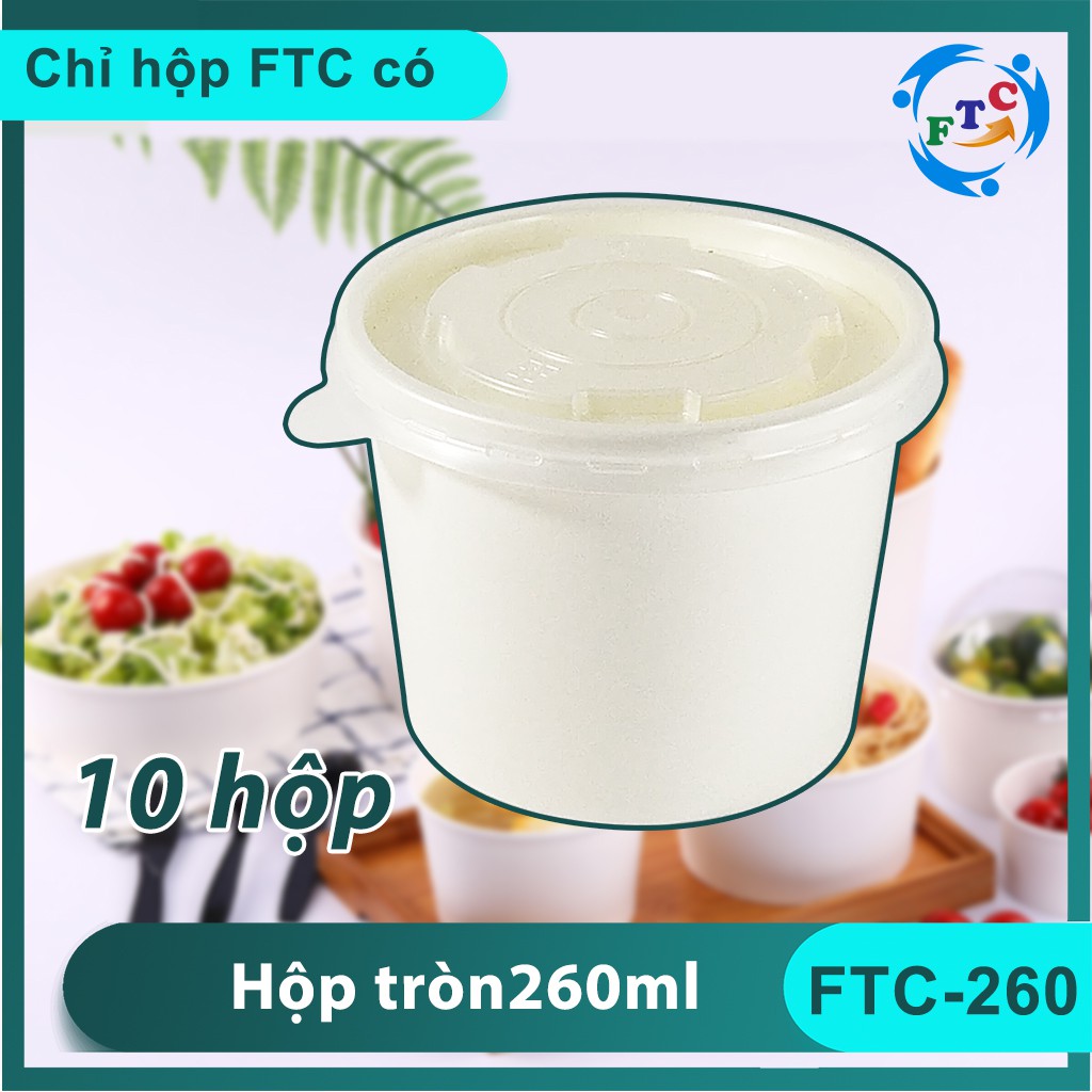 Hộp giấy Ftc tô giấy 260ml siêu đẹp chất liệu giấy cao cấp dùng một lần