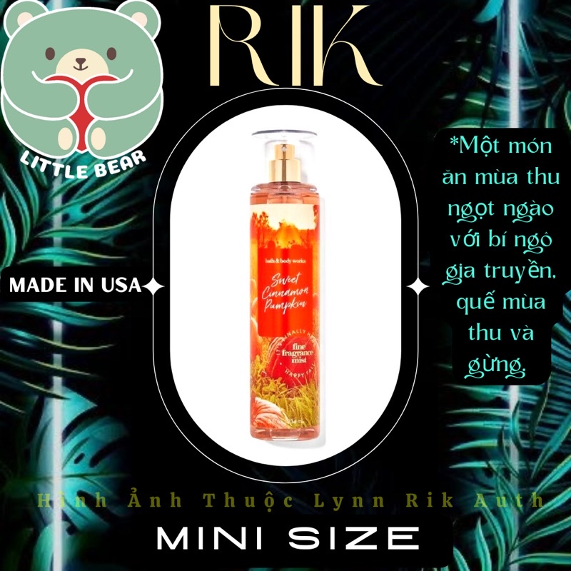SWEET CINNAMON PUMPKIN - Xịt Thơm Toàn Thân Body Mist Bath & Body Works