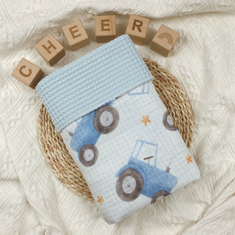 Nerf Chăn Quấn Em Bé Sơ Sinh Bằng Cotton Mềm Mại In Họa Tiết Lá Hoa