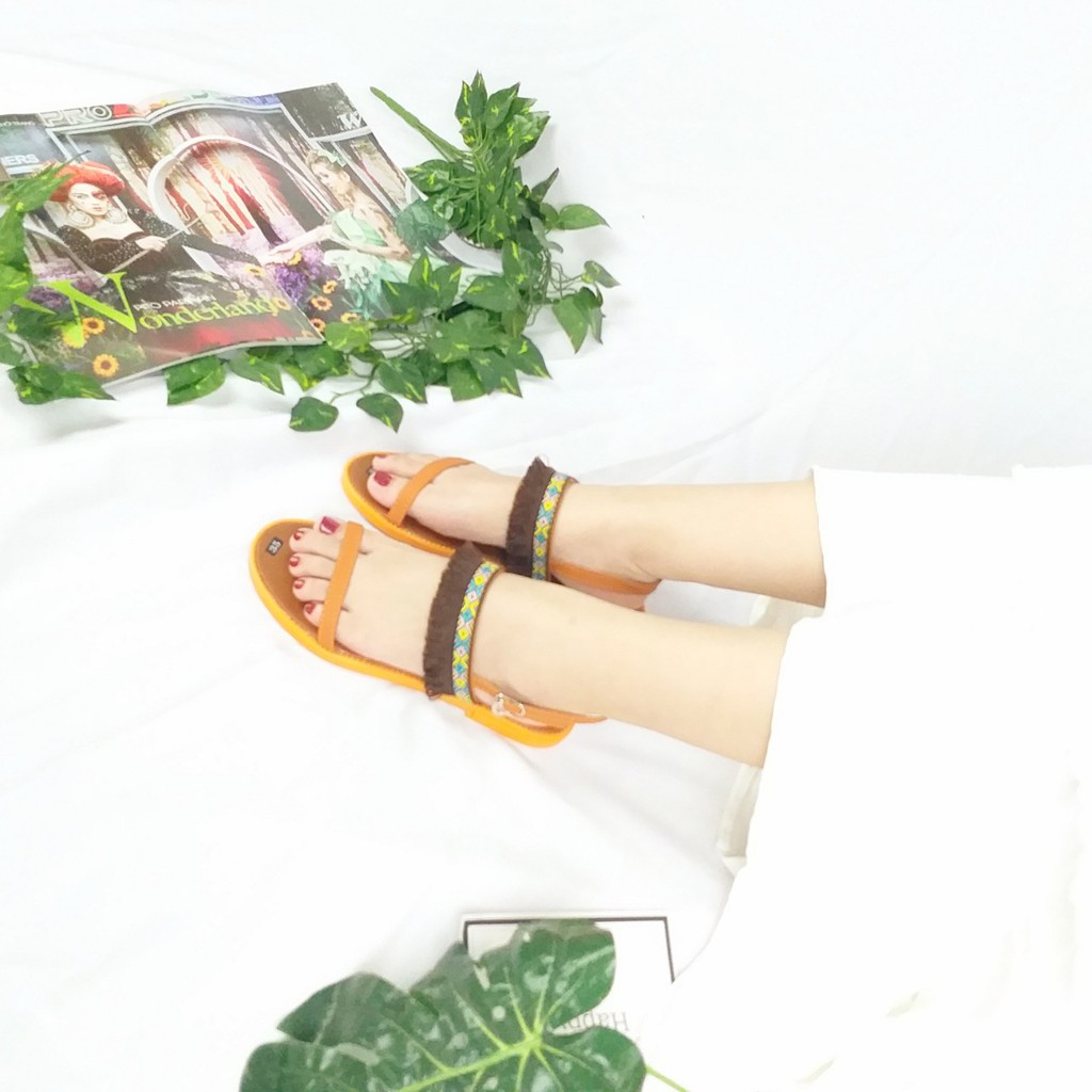 Dép Sandal Thổ Cẩm Boho Vintage Giày Xinh Giá Rẻ