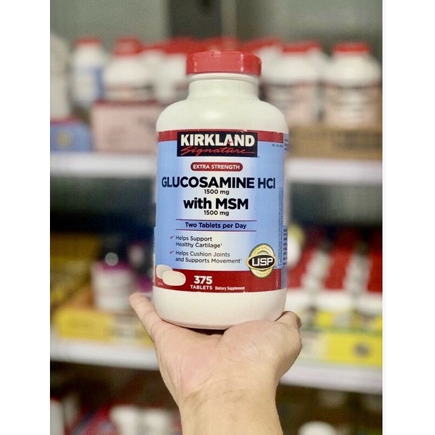 ‍♂️‍♀️[HSD 01/2024] KIRKLAND Glucosamine HCL 1500mg With MSM 1500mg của Mỹ 375 viên