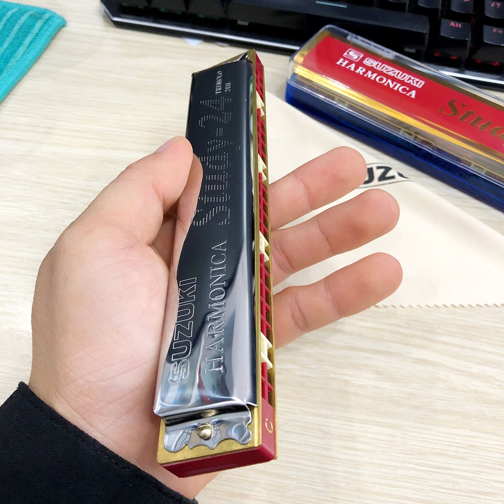 Kèn Harmonica 24 lỗ Suzuki Tremolo Study 24 Nhật Bản