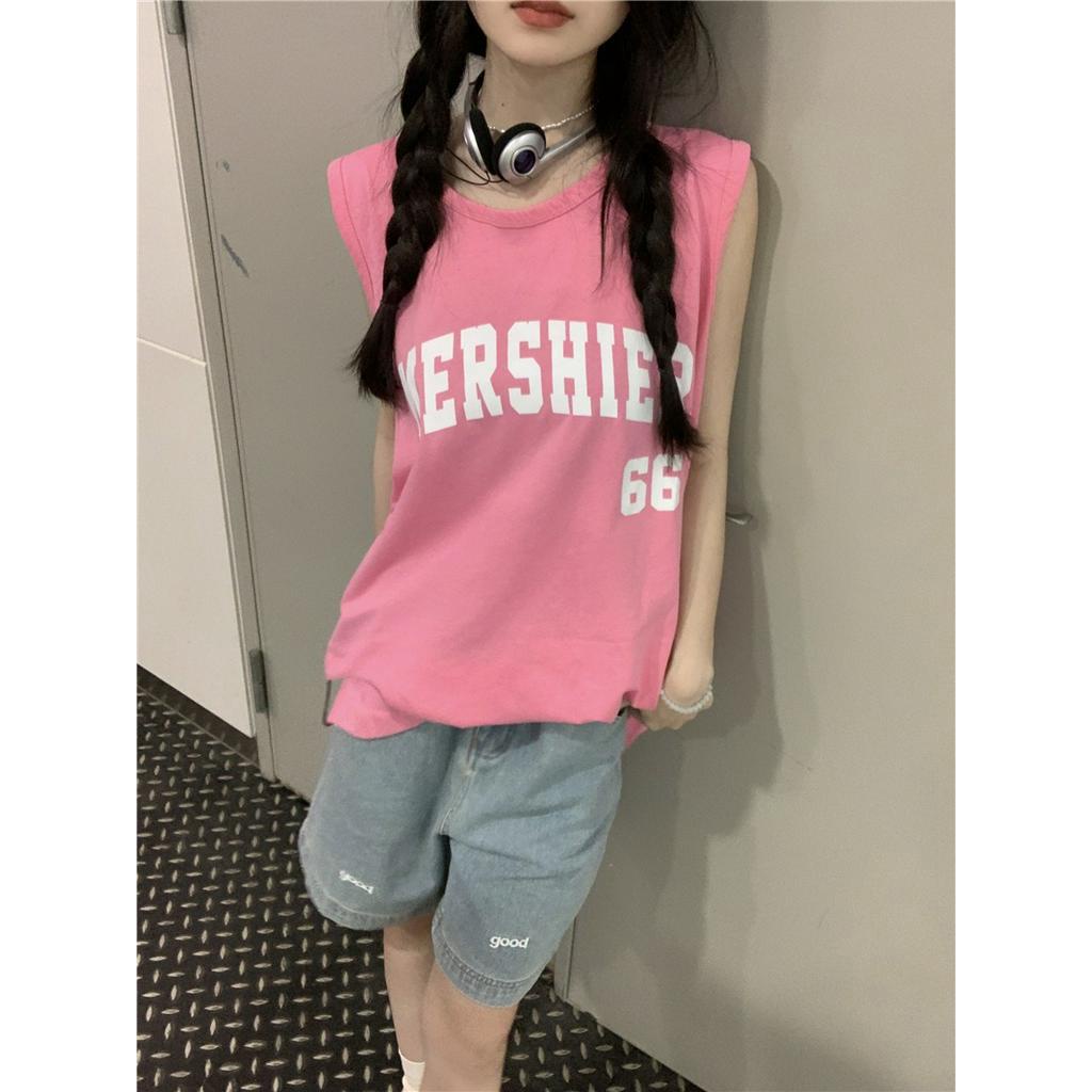 Áo Thun Nữ Không Tay In Họa Tiết Bọt Biển Thời Trang