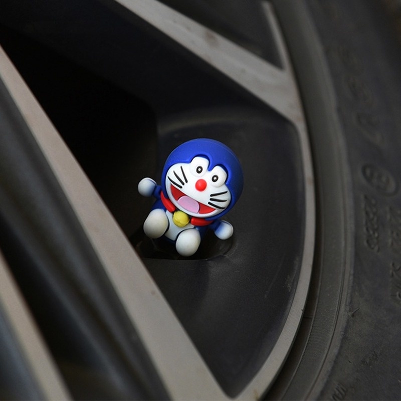 Nắp Van Bánh Xe Hơi Bằng Cao Su ABS Chống Bụi In Họa Tiết Hoạt Hình Dễ Thương