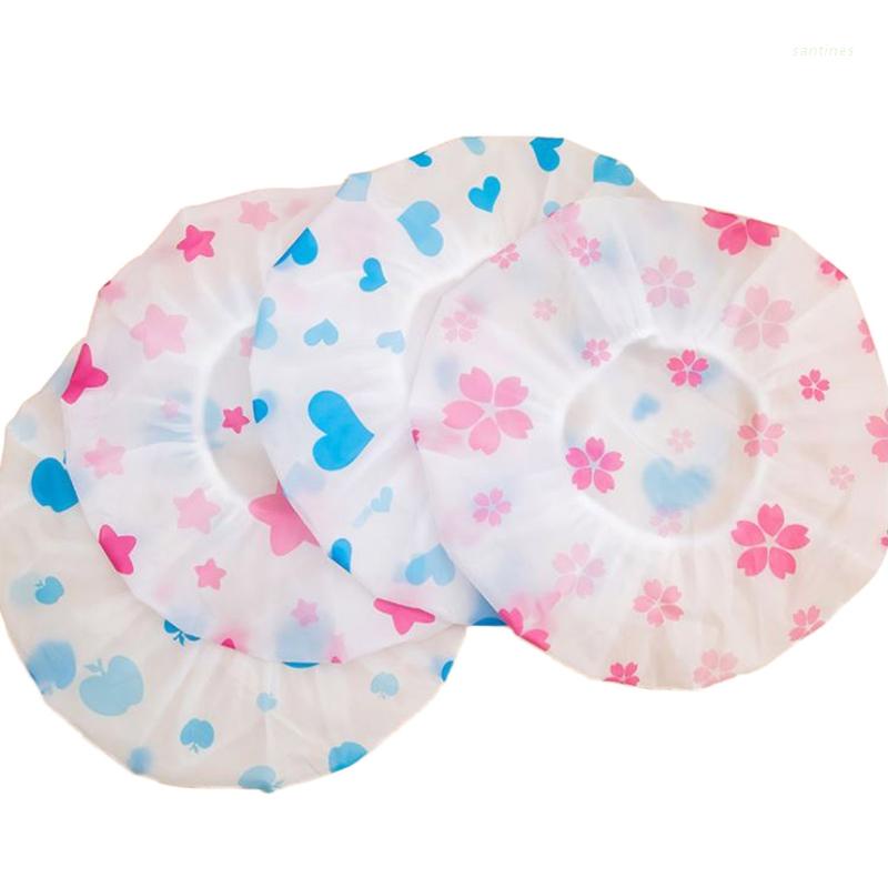 Mũ trùm tóc khi tắm mềm mại chống thấm nước họa tiết chấm bi dễ thương