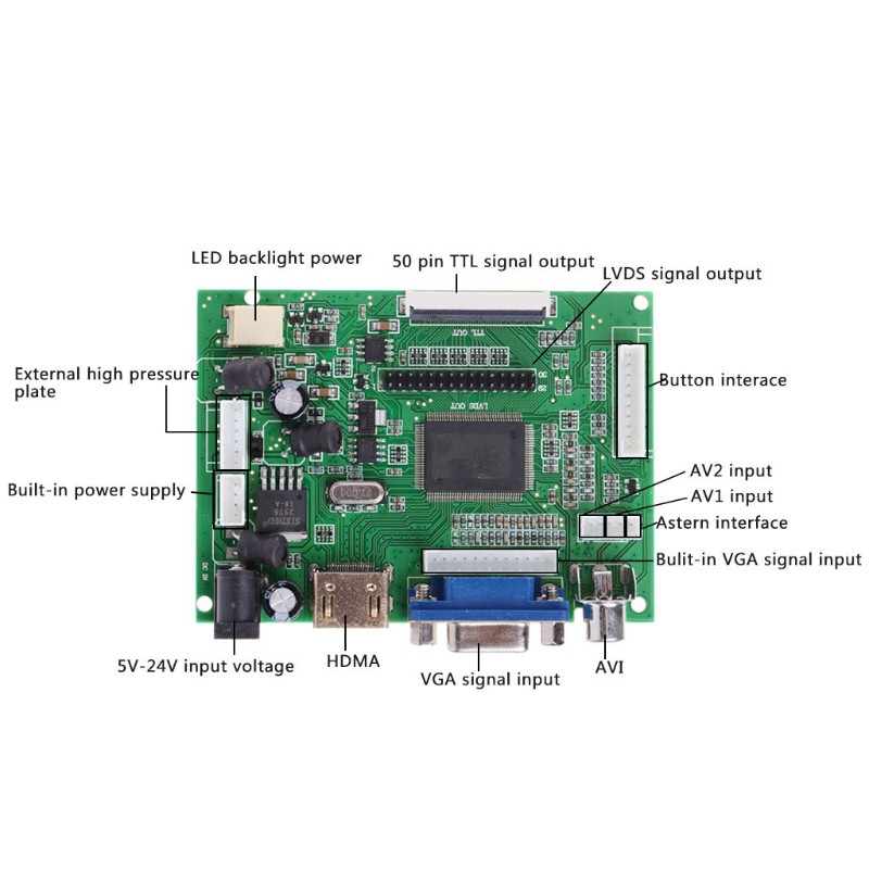 Bo mạch điều khiển hệ thống at070tn90 / 92 / 94 7inch VGA 50pin LCD chuyên dụng