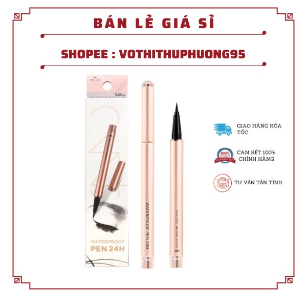 [372376 - auth] Bút Lông Kẻ Mắt Nước Vacosi WaterProof Pen Eyeliner 24H