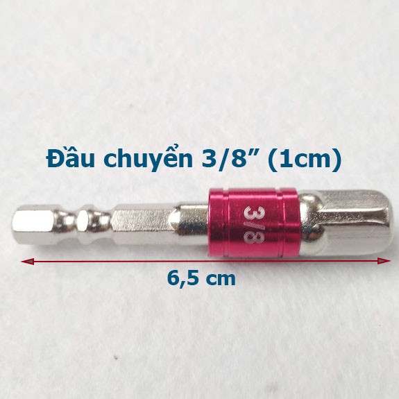 Đầu chuyển vít sang khẩu Bulong  3 kích cỡ 1/4 3/8 1/2  lắp cho máy khoan và máy bắt vít