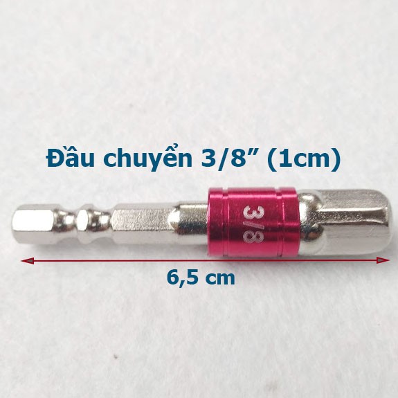 Sét 3 Đầu chuyển lục giác Bắn Vít sang Bulong 3 kích cỡ 1/4 3/8 1/2 (dài 7cm)