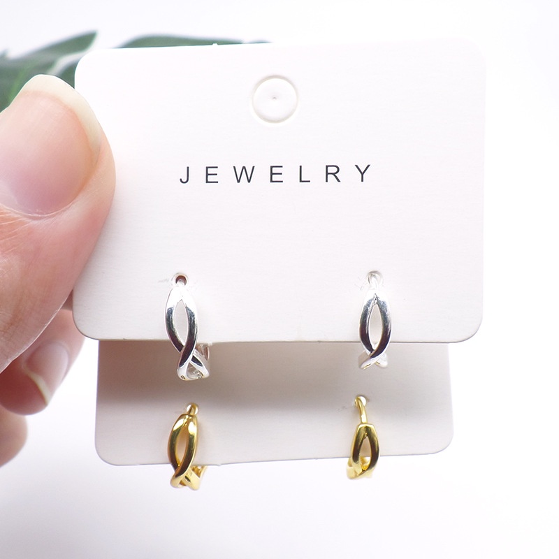Đôi khuyên tai WE FLOWER mạ vàng 14K/ mạ bạc S925 kiểu dáng tròn xoắn thiết kế tối giản thời trang dành cho nữ