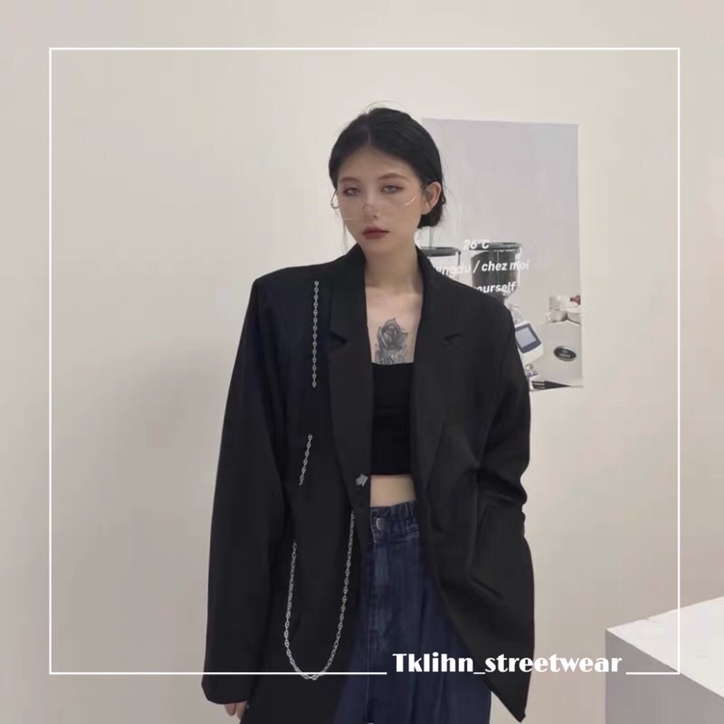 (SẴN) TKLIHN Áo khoác BLAZER oversize HOT FASHIONITA thuết kế mix phụ kiện độc lạ 2021 | BigBuy360 - bigbuy360.vn