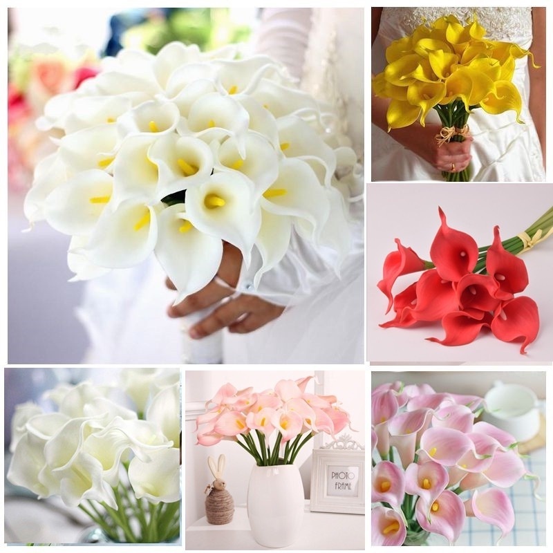 Set 10 Hoa Calla Lily Nhân Tạo 38cm Dùng Để Trang Trí Tiệc Cưới