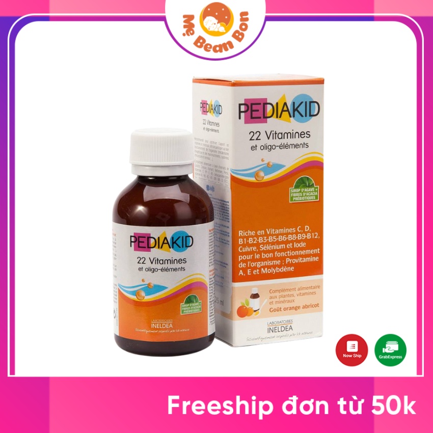 vitamin Pediakid 22 Vitamin Et Oligo Elements với 22 Vitamin Và Khoáng Chất của Pháp 125ml cho bé từ 6 tháng tuổi