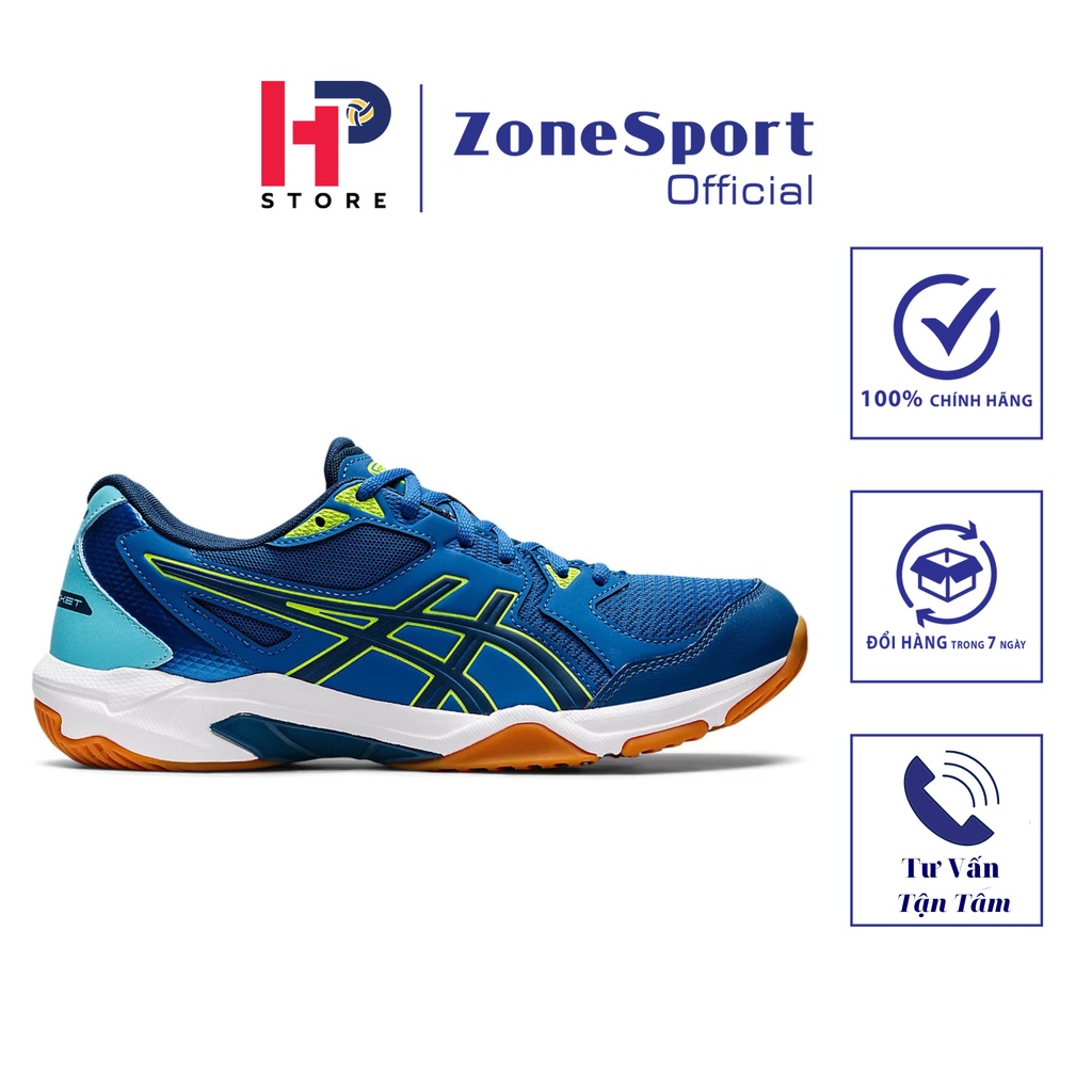 Giày Asics Gel Rocket 10 Xanh Dương Trắng - Giày Chuyên Bóng Chuyền, Cầu Lông, Tennis có đệm gel hấp thụ sốc, đàn hồi