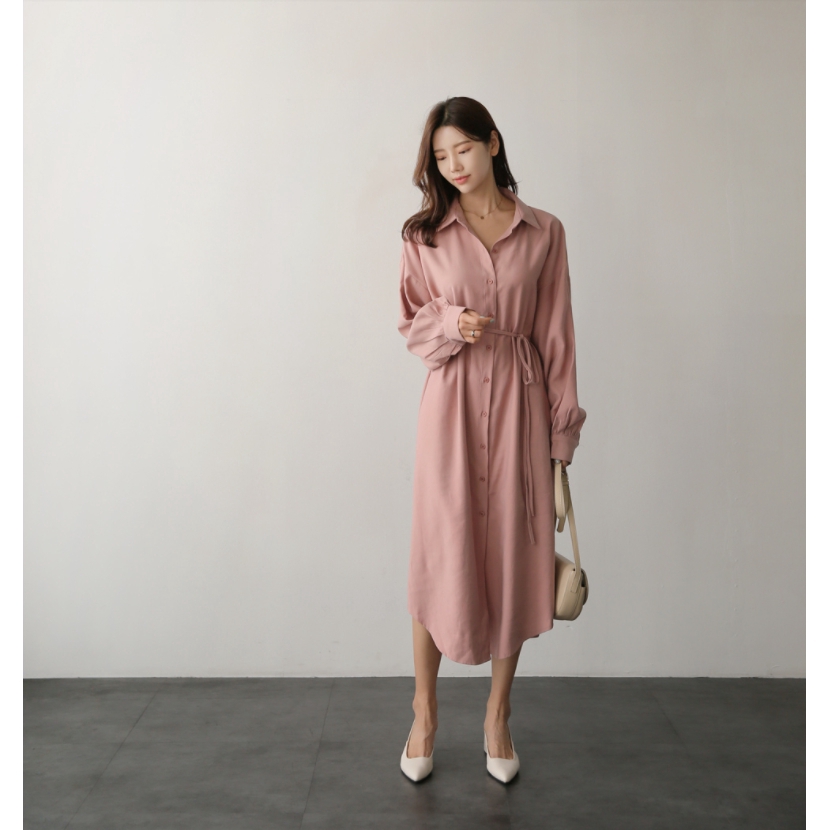 SUXI Đầm dài phong cách Hàn Quốc