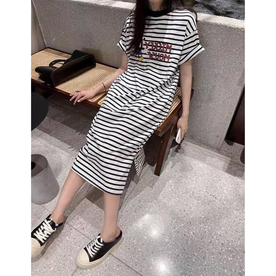 [Mã FAMAYWA2 giảm 10K đơn 50K] Váy Xuông Kẻ Mickey Mouse Chất Cotton 4 Chiều | BigBuy360 - bigbuy360.vn