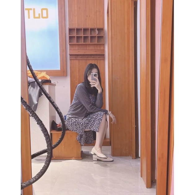 Giày Marry Jane mũi tròn da bóng