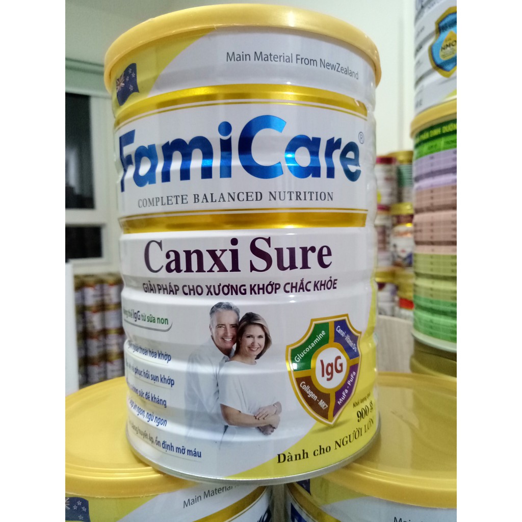 Sữa Famicare Canxi dùng cho người xương khớp, tiểu đường - Lon 900g