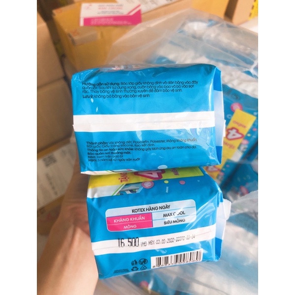 Chính hãng ❤️ Băng vệ sinh Kotex hàng ngày bịch 20 miếng