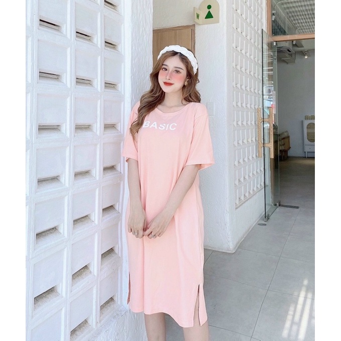 Đầm THUN THÁI form rộng-xẻ tà