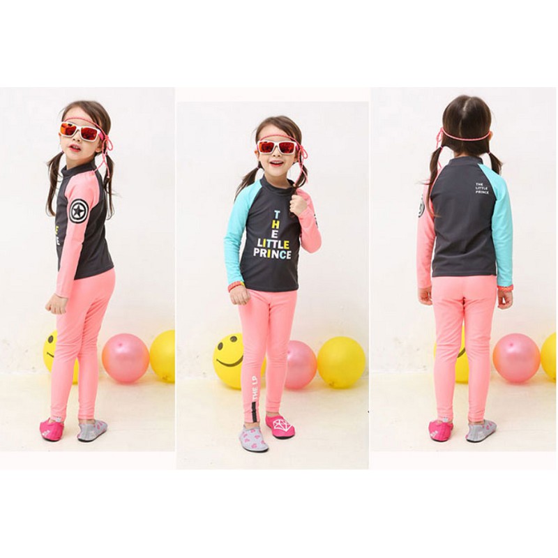 Đồ bơi tay dài giúp chống tia UV an toàn cho bé gái