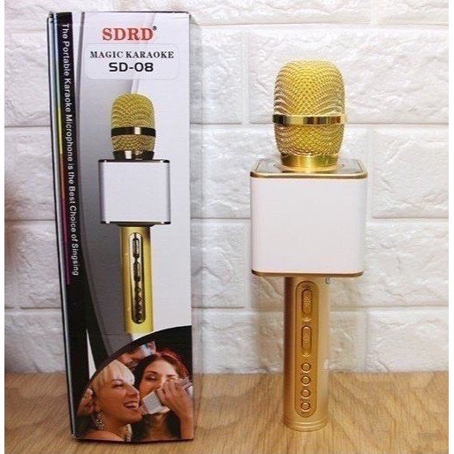 Micro không dây cầm tay SD 08- Mic karaoke không dây mini bảo hành 6 tháng