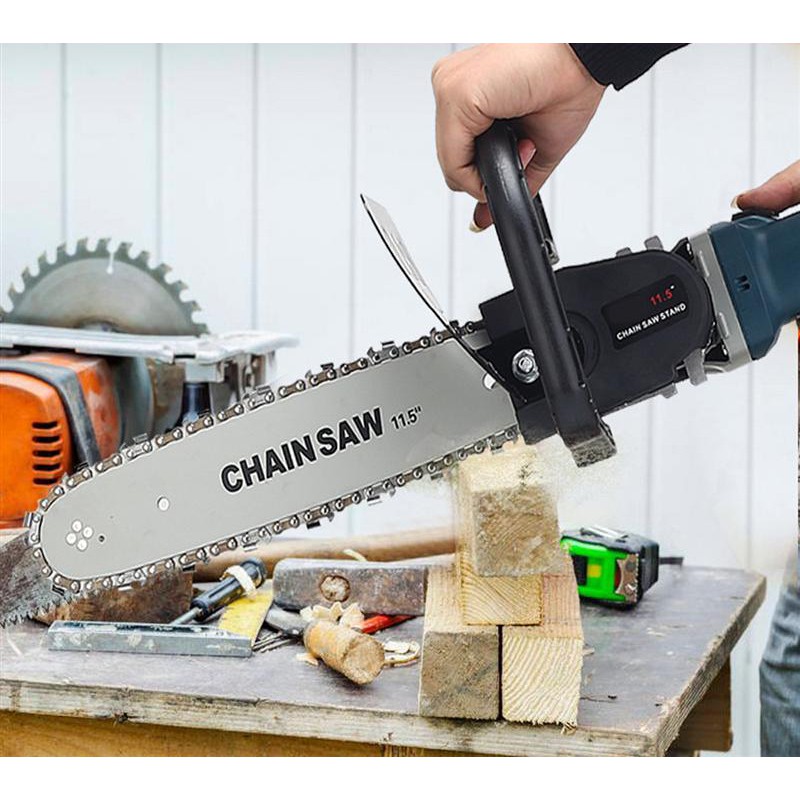 Trọn bộ lưỡi cưa xích + Máy mài AOTUO - Lưỡi cưa xích gắn máy mài CHAINSAW tra dầu tự động