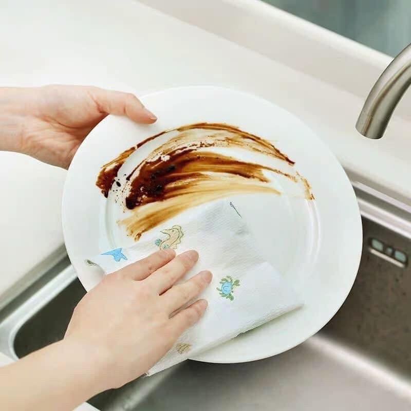 CUỘN GIẤY LAU ĐA NĂNG IN HÌNH HỌA TIẾT 220 TỜ SIÊU DAI