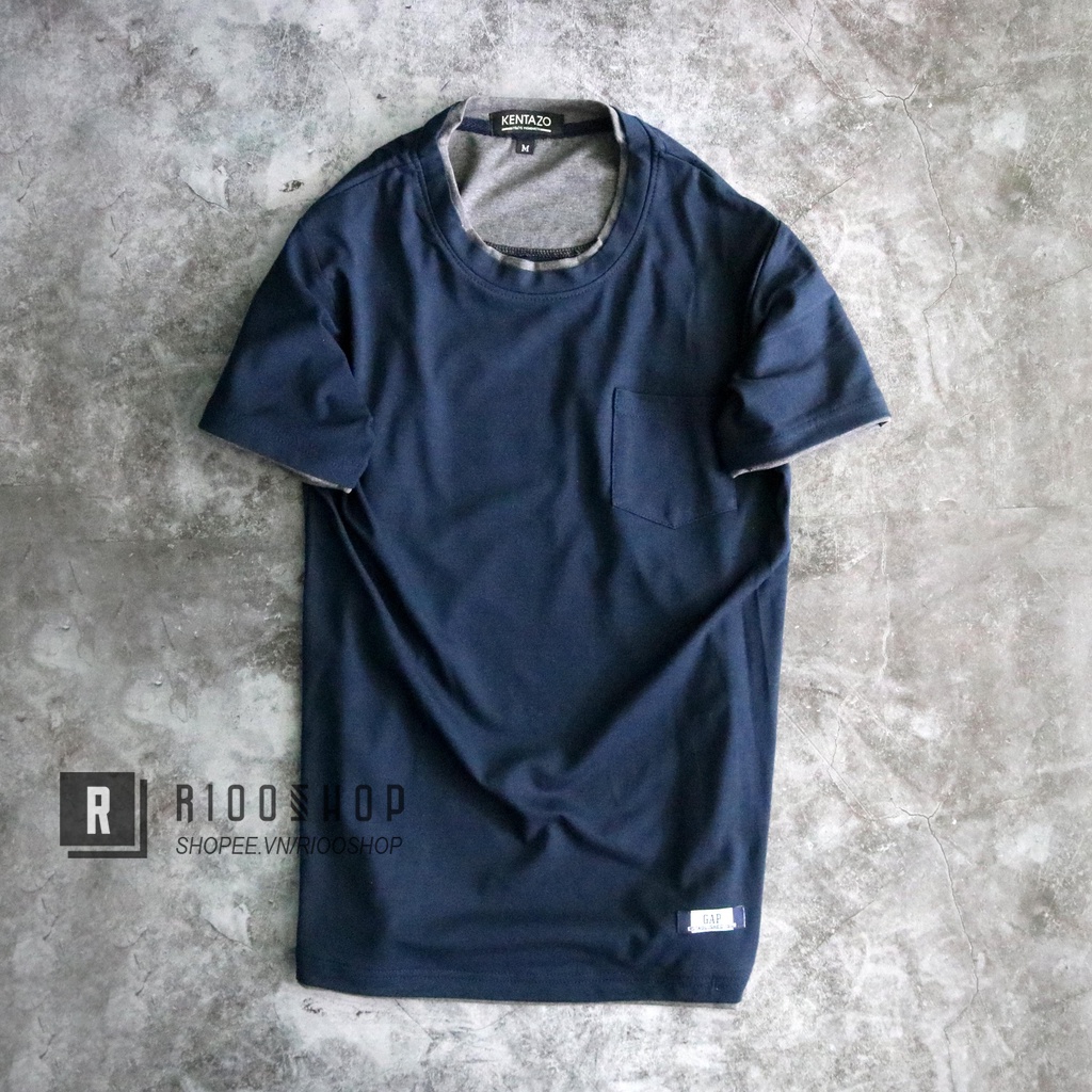 Áo thun nam cổ tròn có túi đơn giản trẻ trung RIN041 - áo thun nam ngắn tay Riooshop